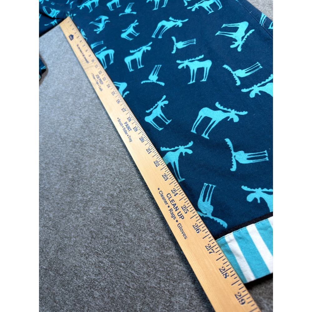 Lazy One Unisex Funky Moose PJ Set Large Navy Teal 100% Cotton Pajamas Cabincore - Picture 8 of 8